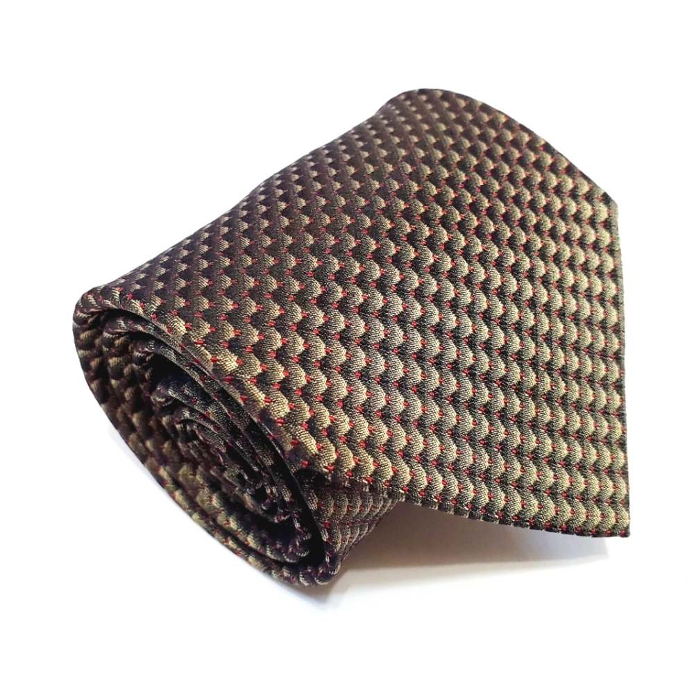 Versini Necktie Green Geometric Men's Silk Neck Tie 57x3.75"